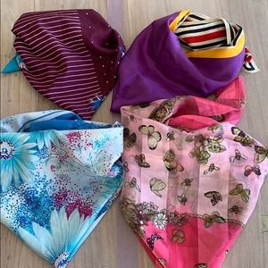 lot of 4 assorted colorful scarves bundle
